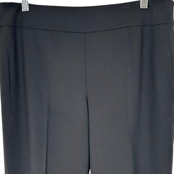 Lafayette 148 Black Lightweight Stretch Wool Wide Leg Trousers Size 10 Office - Picture 3 of 6